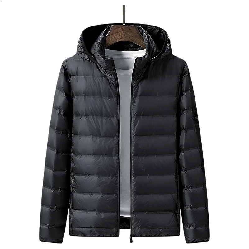 Men White Duck Down Jacket Winter Warm Hooded Windproof Puffer Detachable Hat Lightweight Casual High Quality Coat Male 251027