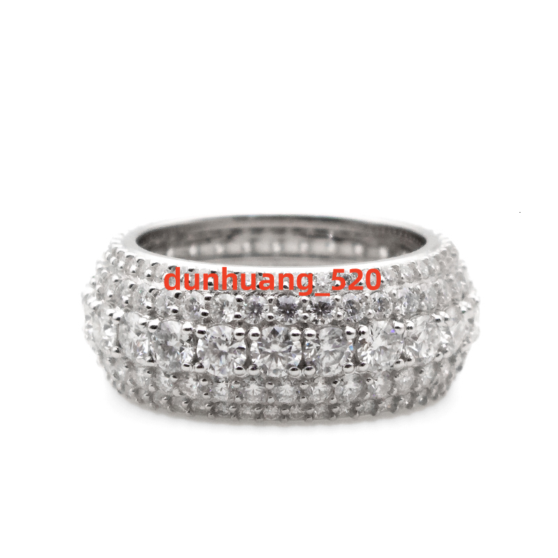 KIBO Jewelry VVS With Certificate Moissanite Rings for Men Hip Hop Jewelry Pave Setting S925 Sterling Silver Rings Hip Hop