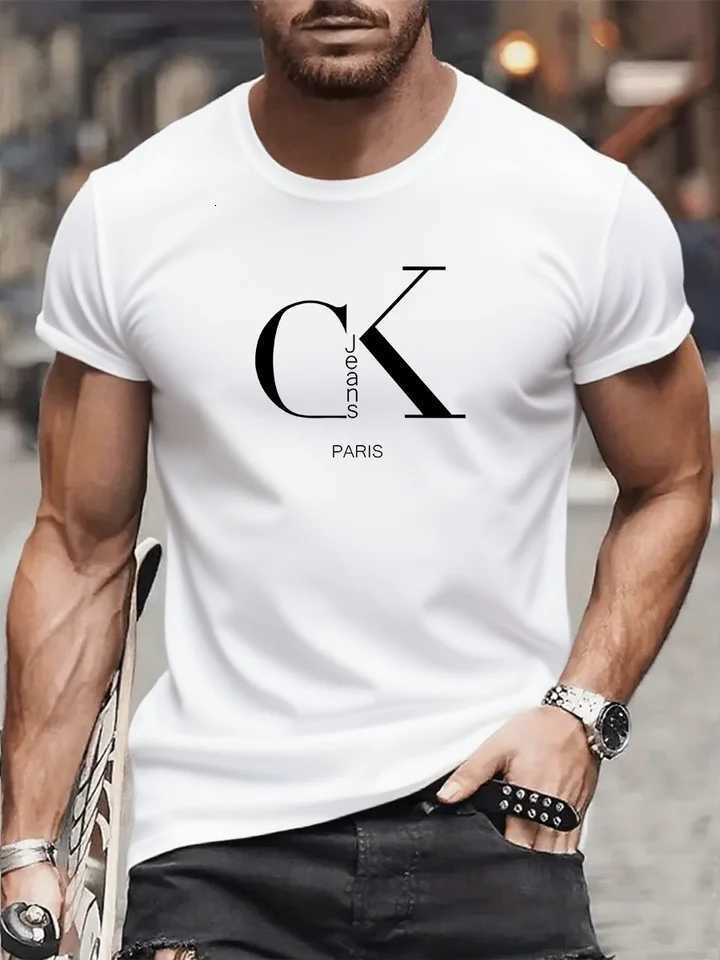 Luxurious brand fashionable cartoon letter print roundneck strtstyle shortslved Tshirt trendy mens summer Y2K top C251028