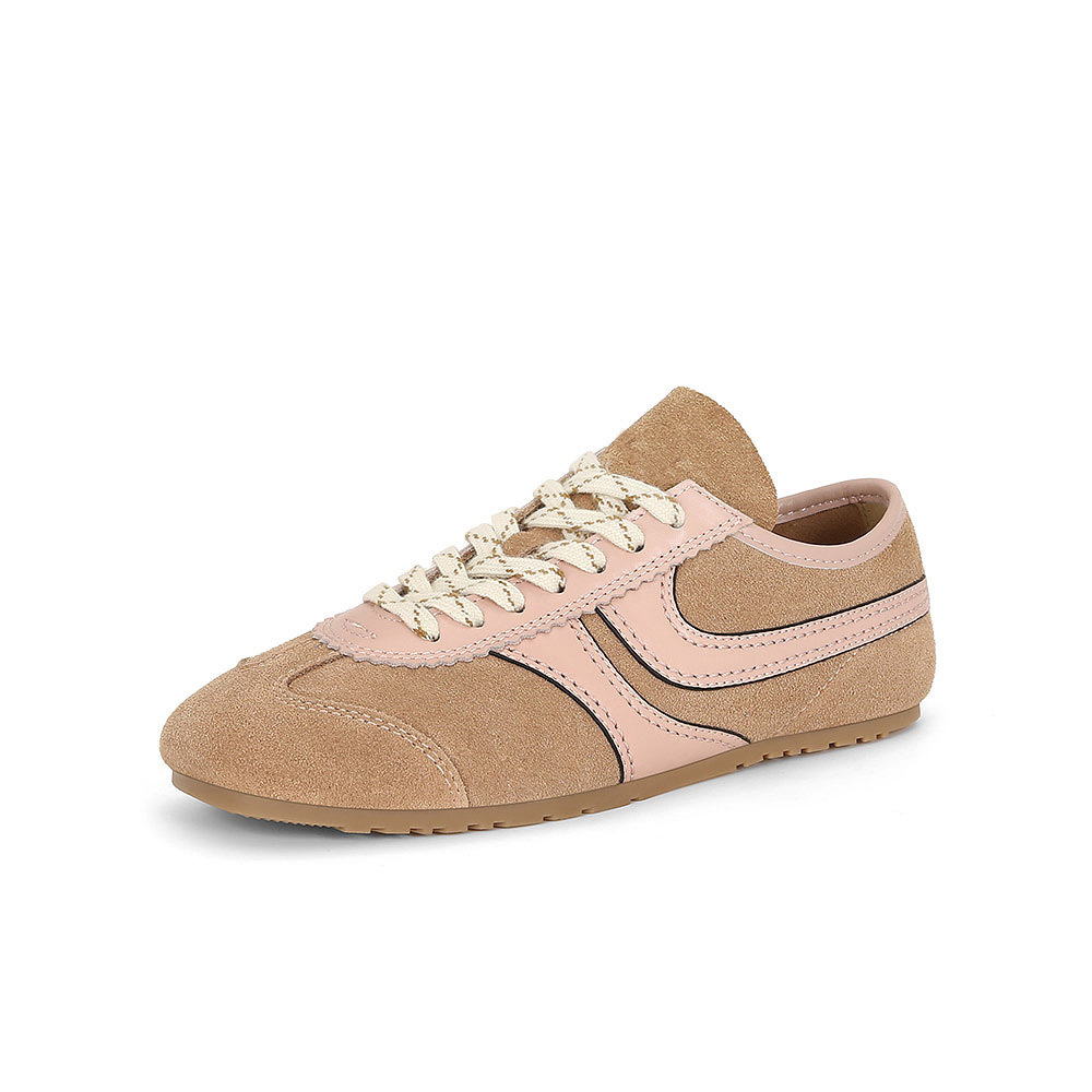 Soft leather soft-soled retro German training shoes women's leather lace-up flat casual board shoes autumn and winter new Forrest Gump shoes