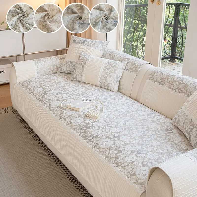 1PCRose sofa cushion splicing style all season universal French sofa cushion floral style anti slip living room sofa cushion C251028