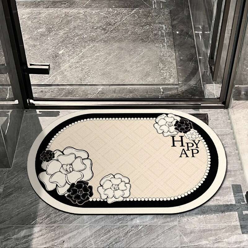 Light Luxury Floral New Diatomaceous Earth Mat Bathroom Water Absorption Quick-Dry Non-Slip Doormat