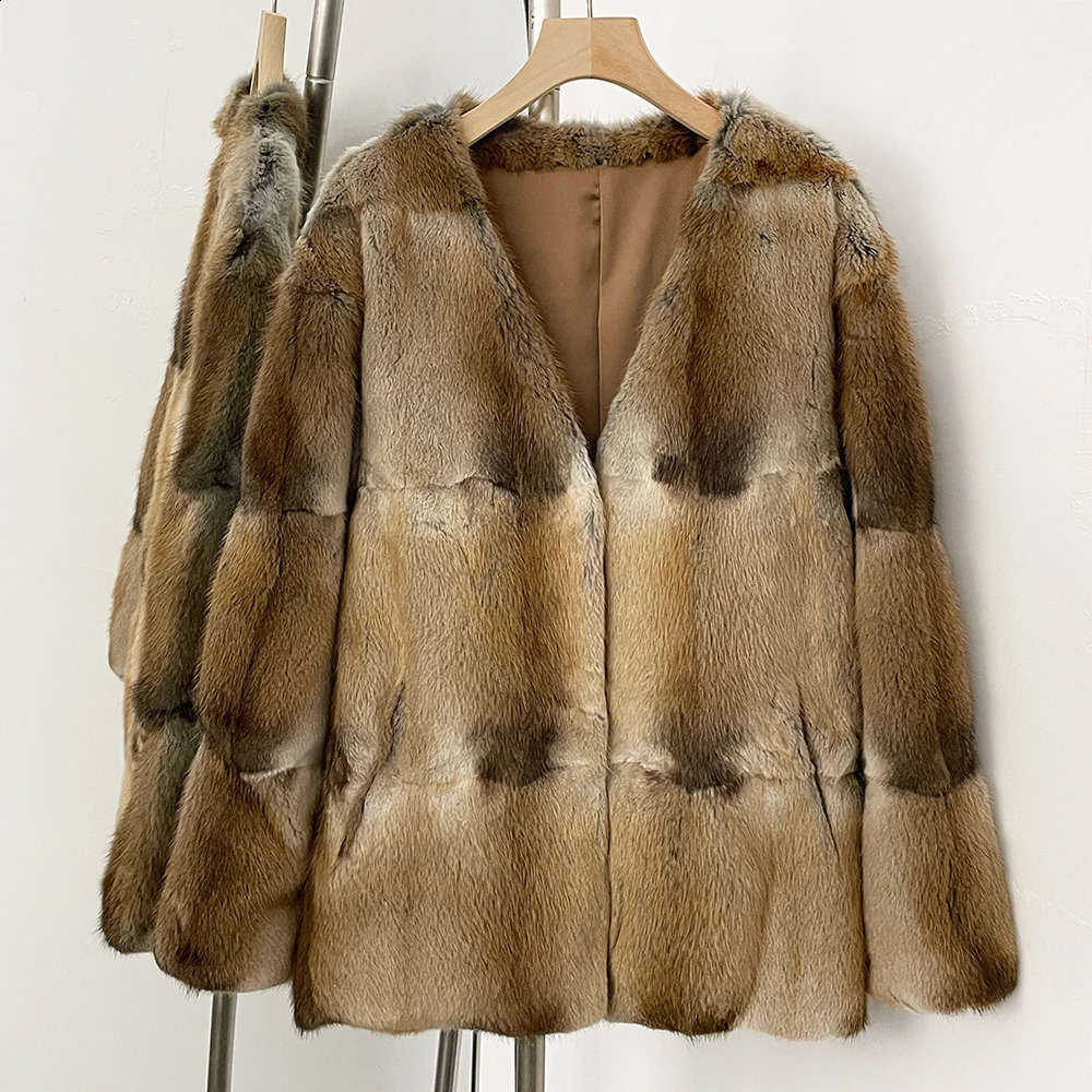 Reality Fur Coat Real Mink Warm Women Winter Vneck Top Clothes Female Natural Jacket Long Sleeves Outerwear Lady 251014