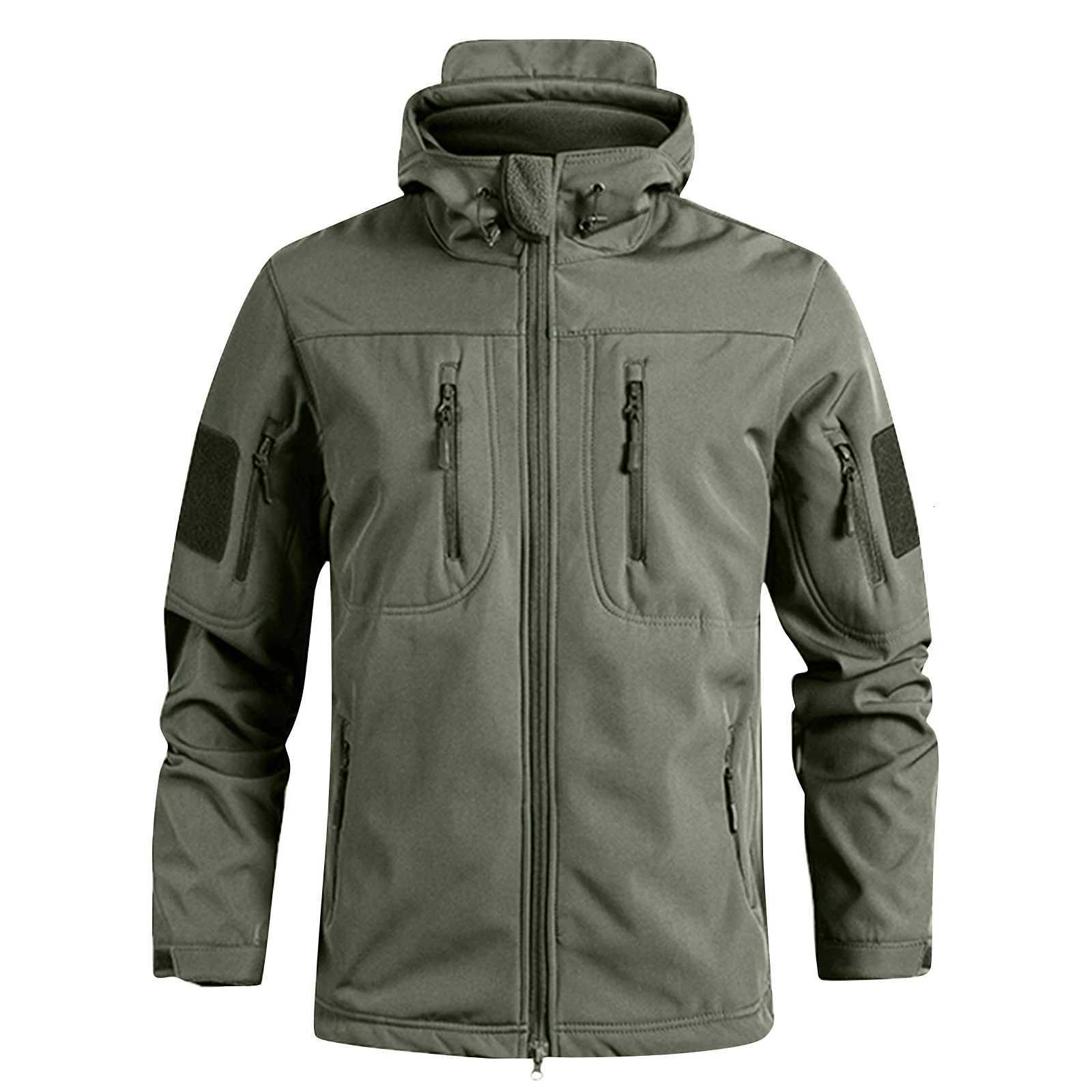 MenS Loose Jacket Mens Winter Autumn Waterproof Hiking Jackets Fashionable Multi Pocket Hooded Jacket Fishing Camping X2510281