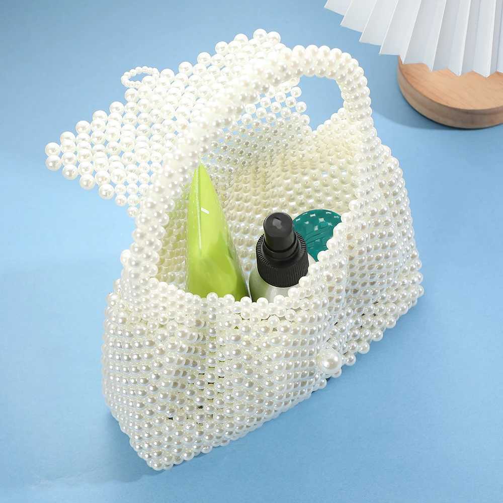 New Fashion Handmade String Pearl Evening Bag AllInOne Dress Handbag and Wedding Gift Clutch for Party with nylon Lining H251027