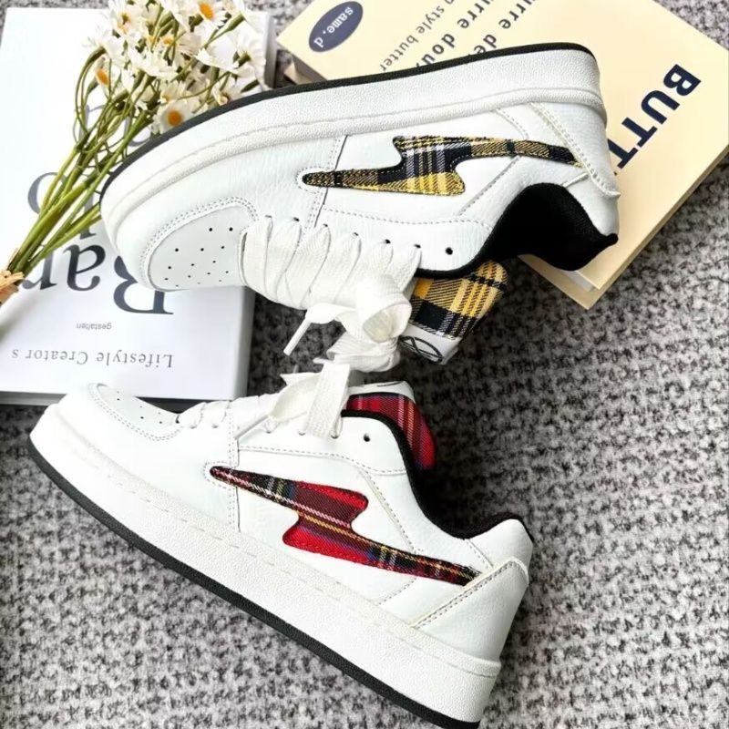 Summer Plaid Mandarin Duck Lightning Bread Shoes Men and Women's Original High Value Breathable High Quality Couple Board Shoes for Men2025