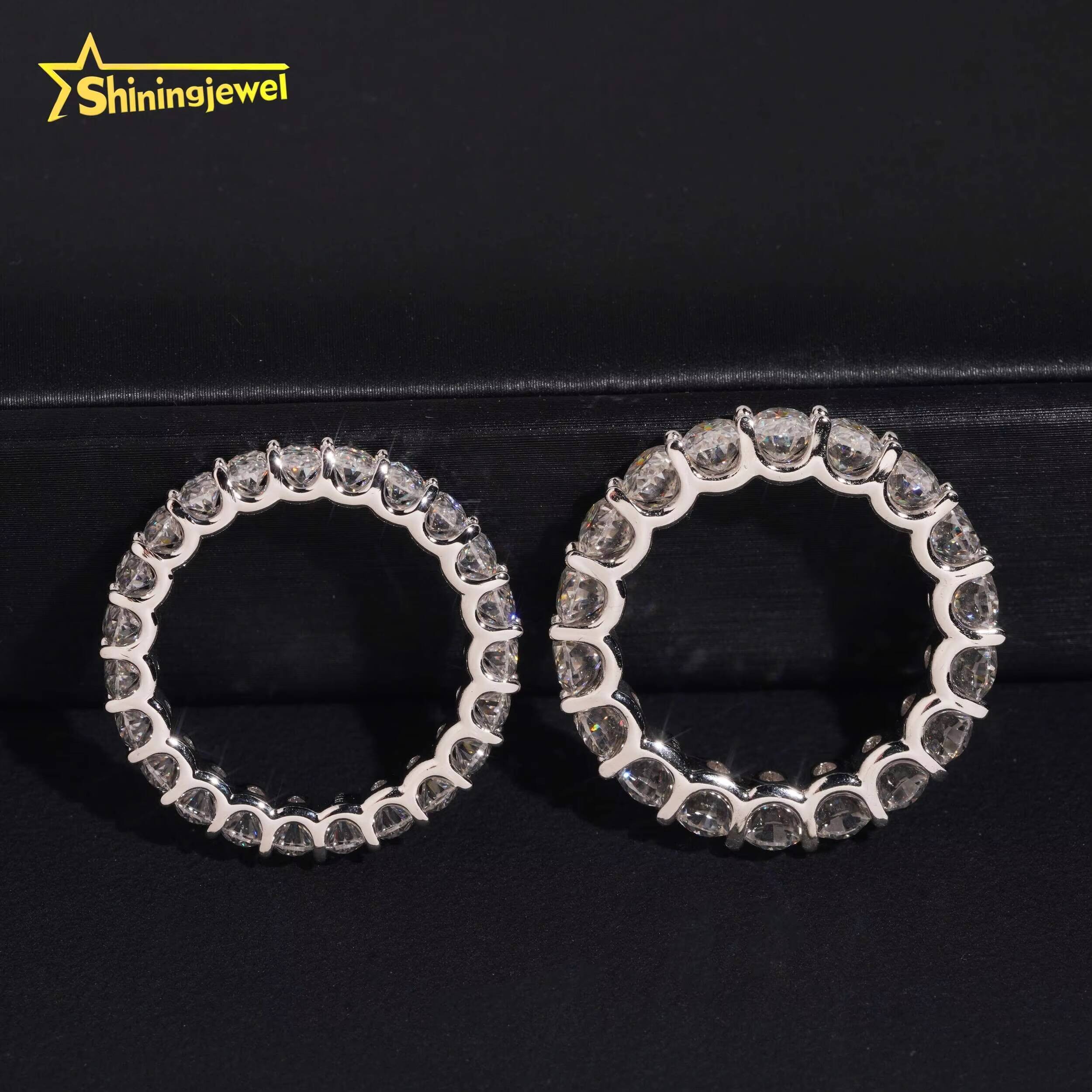 Luxury 925 Sterling Silver Full Oval 4x6 3x5 Moissanite Finger Ring Classic Wedding Engagement Fine Jewelry Gift for Women