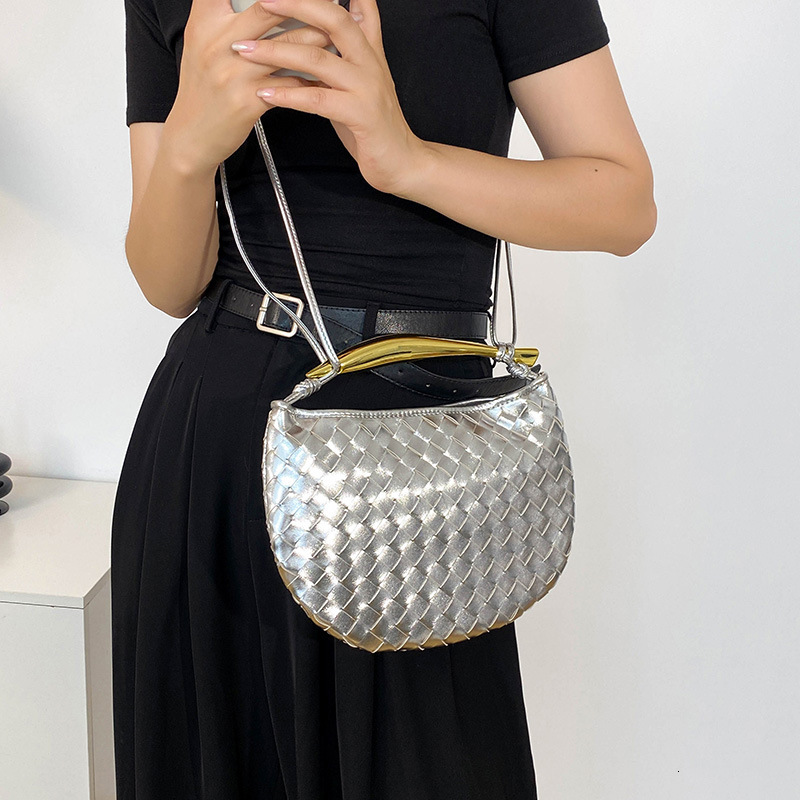 Luxury Brand Designer Bag Niche Sardine Handwoven Bag For Women, Casual Versatile Textured Handbag, Unique Chain Shoulder Crossbody Bag