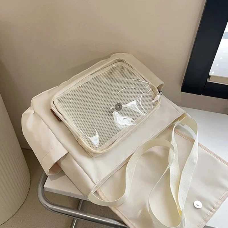 Y2K Japanese Harajuku School Bags for Girls New Transparent Itabag Shoulder Crossbody Bag DIY Badges Display Plate Ita BagW251028