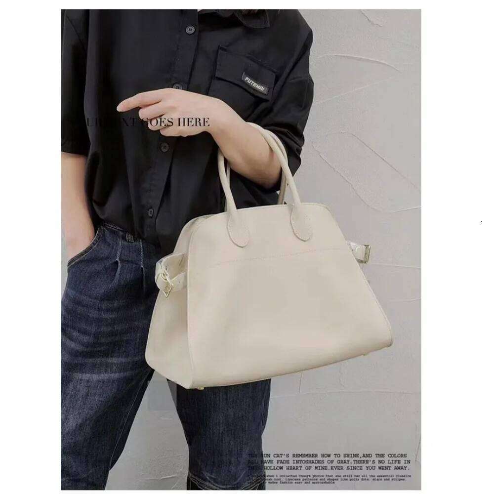 Designer Bags Cowhide Retro New Minimalist Large-Capacity Tote Leather Casual Versatile Commuter Shoulder Handbag Women's Boston Bag Hot Selling