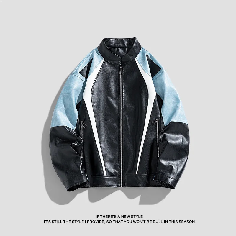 Vintage American Racing Wear Couple Leather Jacket Senior n Feeling Plankton Handsome Motorcycle 251015