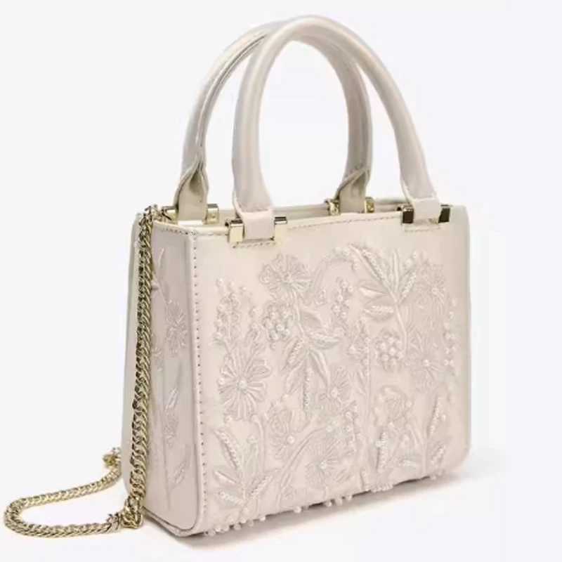 Fi Floral Embroidery Square Bag High Quality Tote Bag Large Capacity Wens Handbag Lady Purse Shoder Messenger Bag Y251028