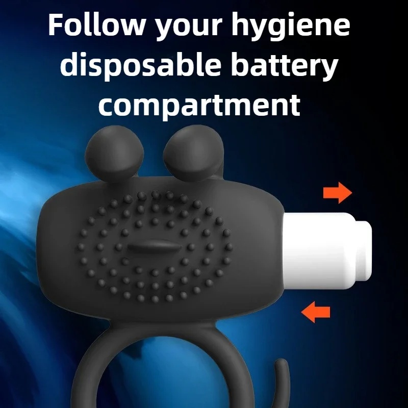 Flaming Rabbit Vibrating Cock Ring - Bunny Ear & Bead Stimulator for Couples, Dual Motor Vibration & Delay Function LL-2413