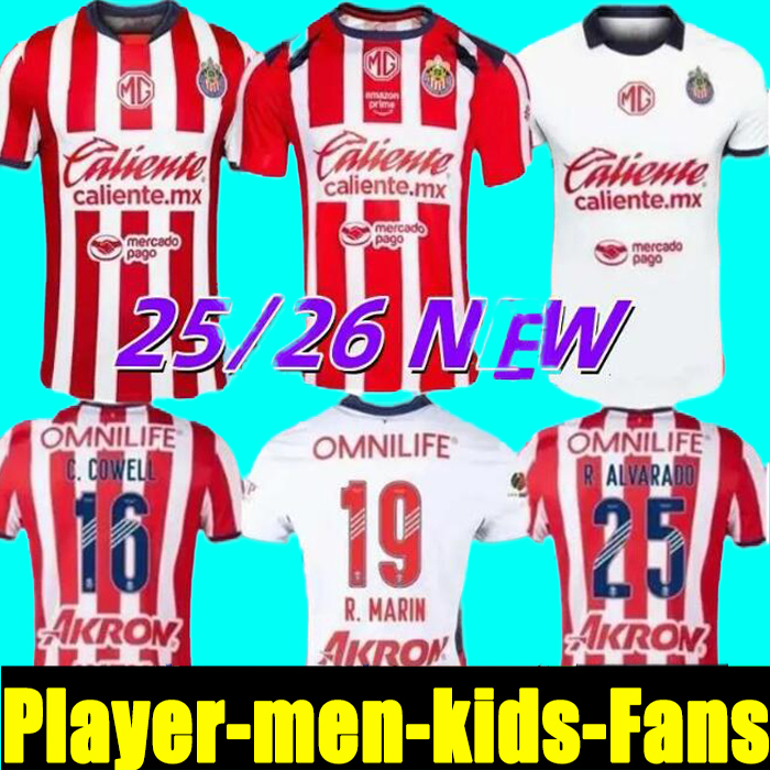 S-XXL 25-26 Chivas de Guadalajara Soccer Jerseys LIGA MX C. COWELL A.ZALDIVAR CALDERON J.MACIAS CHICHARITO A.VEGA men kids kit football shirt Player Fans version 3rd