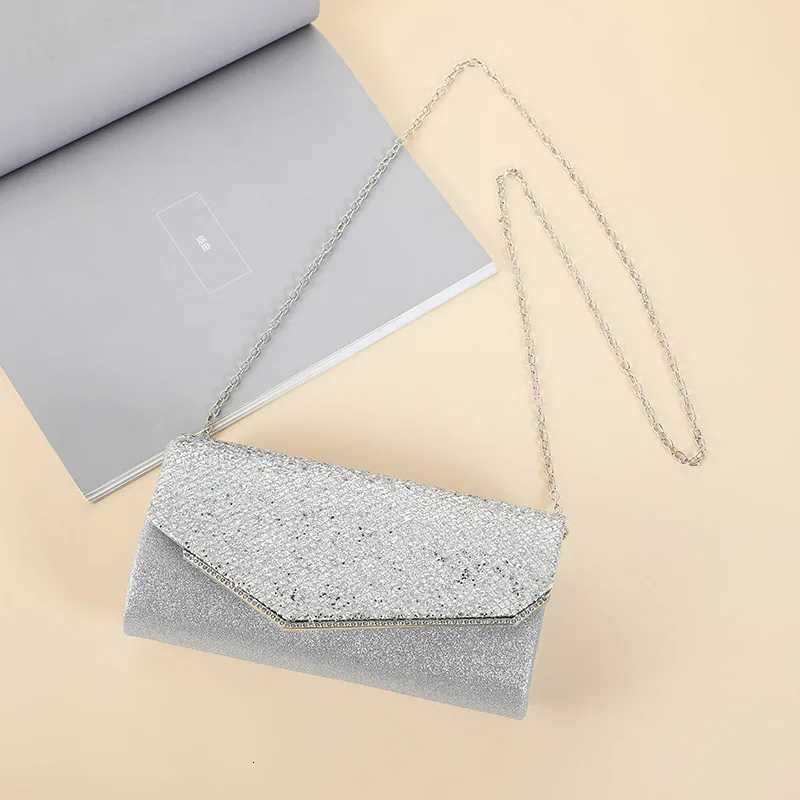 Oblique Straddle Bag for Women Fashionable and Simple Banquet Handbag Metal Chain Shoulder Bag Storage Bag New H251027