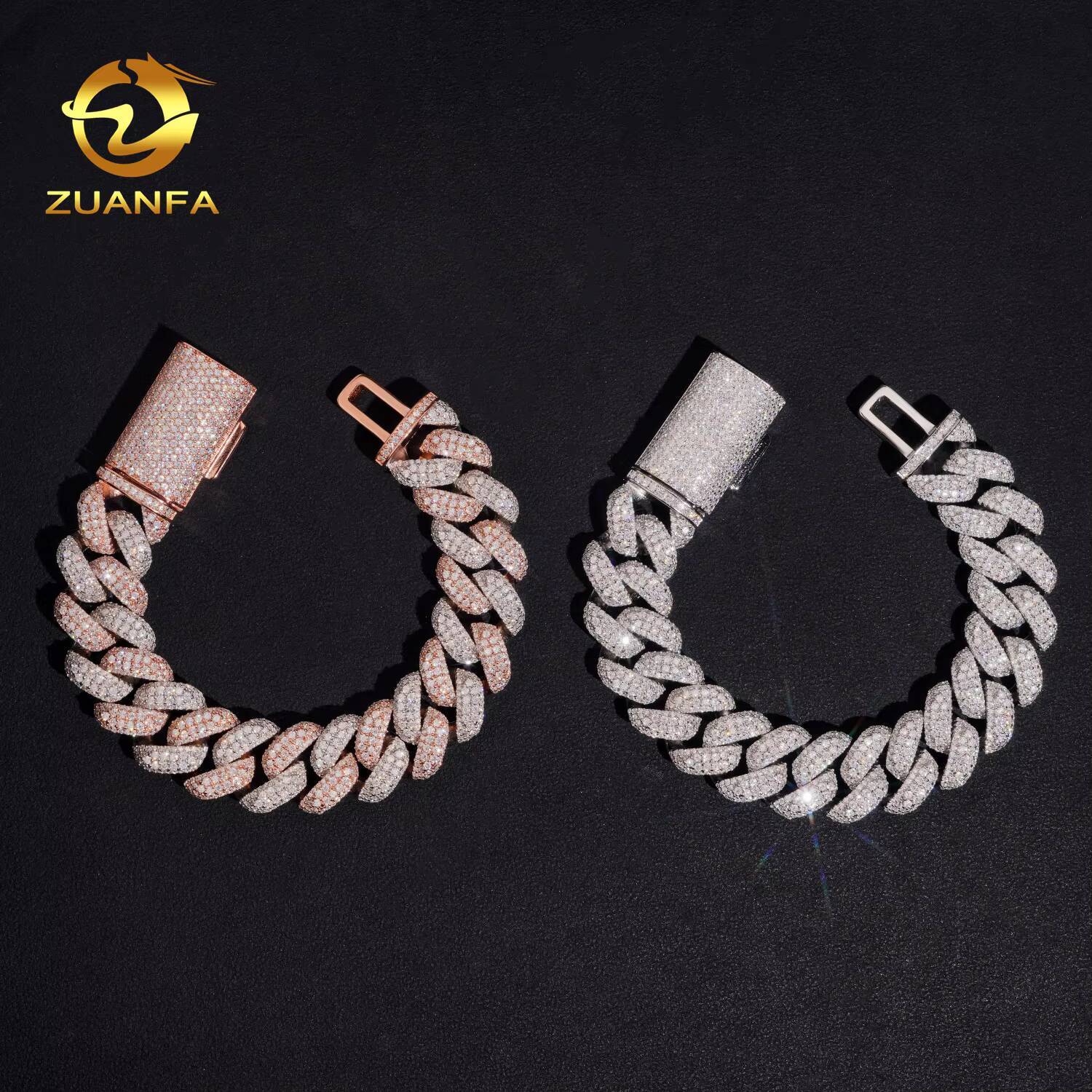 Hip Hop Jewelry for Rapper VVS Moissanite Cuban Link Bracelet 16mm 925 Silver Miami Cuban Bracelet Pass Diamond Tester