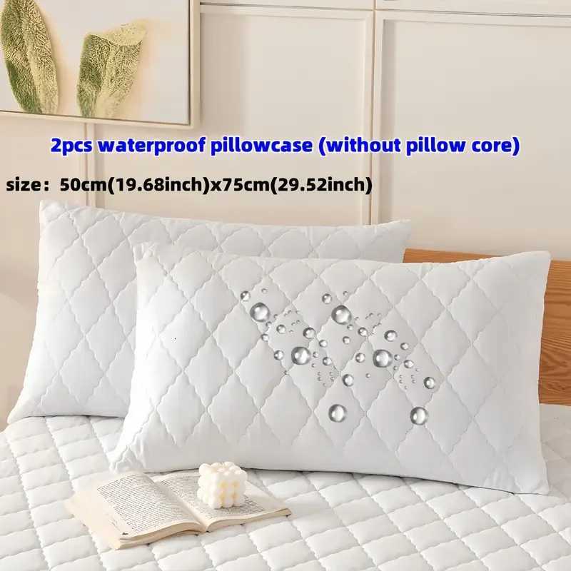 Pillow Case 2pcs Waterproof case without Core Soft and Comfortable Machine Washable Waterproof Covers C251028