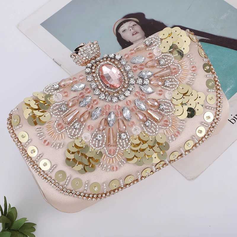 Fashion Square Box Clutch Bag Sequins Decoration Women Evening Bags Beaded Clutches Money Purse Banquet Bag Wedding Clutch H251027