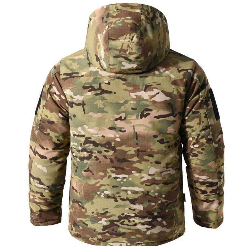 Camouflage Tooling Mens Hooded Parkas Thickened Winter Durable Multiple Pockets Outdoors Working Cotton Jackets Warm Windbreaker
