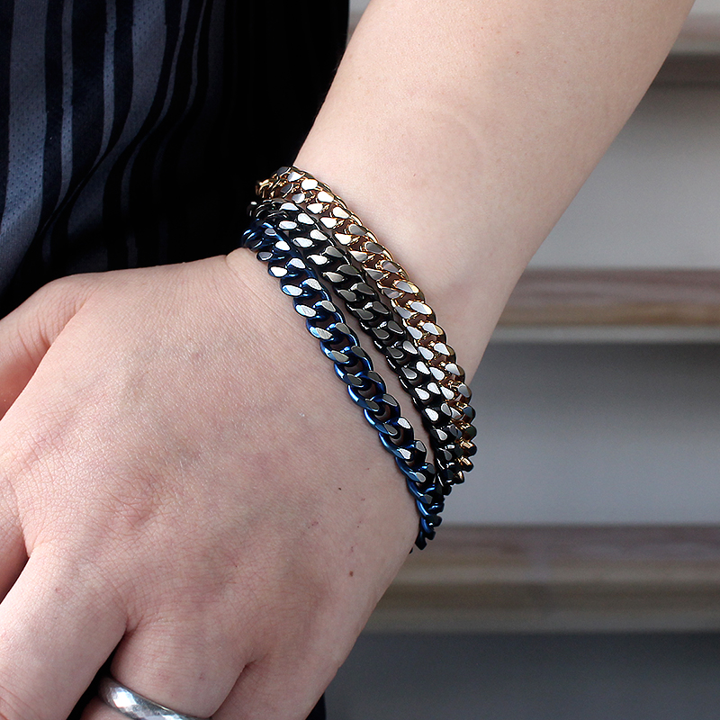 Fashion Minimalist Design Men's Jewelry Stainless Steel Curb Cuban Link Chain Bracelet for Man Unisex Wrist Jewelry Gifts