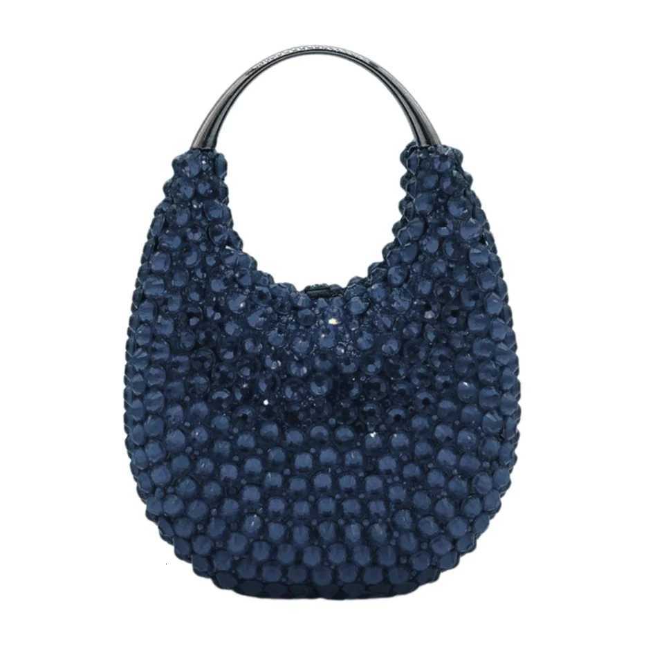 Women Crystal Top Handle Evening Clutch Bag VioletBlue Lady Diamond Cocktail Bags Silver Wedding Party Handbag Classy Gem Purse H251027