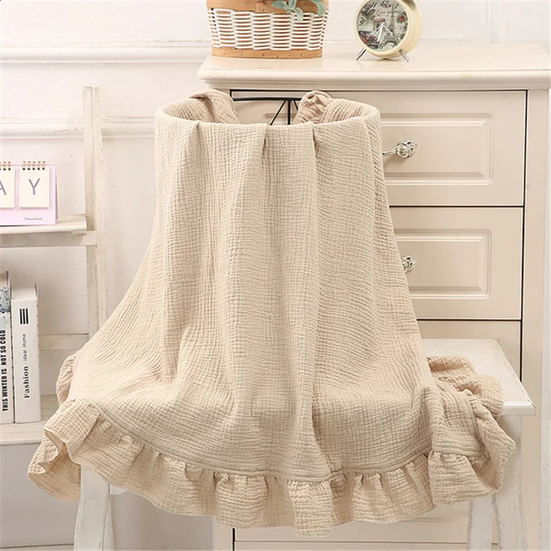 Cotton Muslin Baby Blankets Solid Color Swaddle Blanket Bedding born Baby Accessories 251027