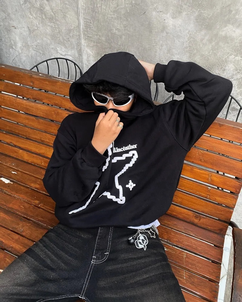 Street Hiphop Retro n Fashionable Versatile Hoodie Men American Y2K Harajuku Casual Loose Oversized Sweatshirt Women 251027