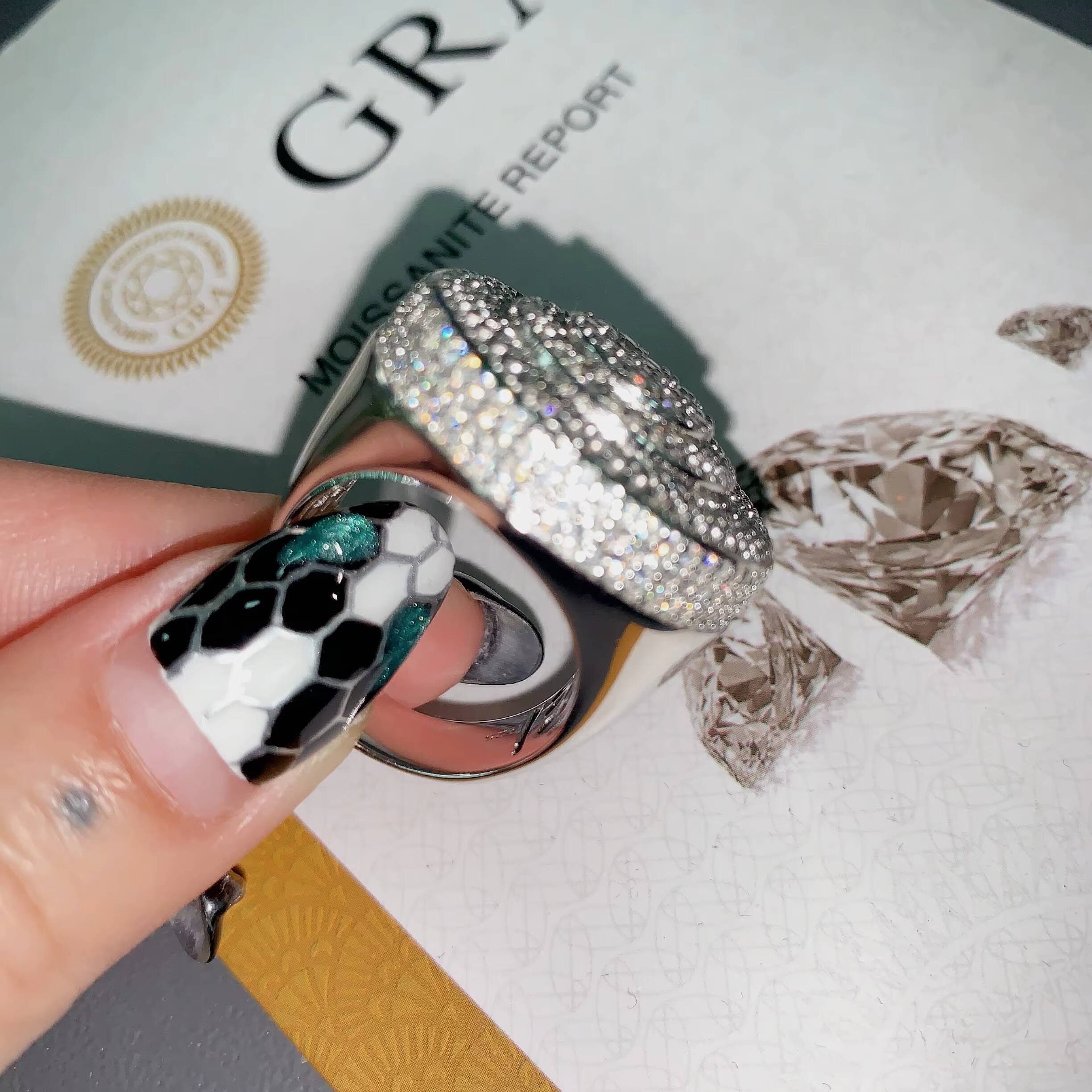 Big Circle Championship Ring White Gold Plated Jewelry Moissanite Men Ring 925 Iced Out Rings for Men Hip Hop Fine Jewelry