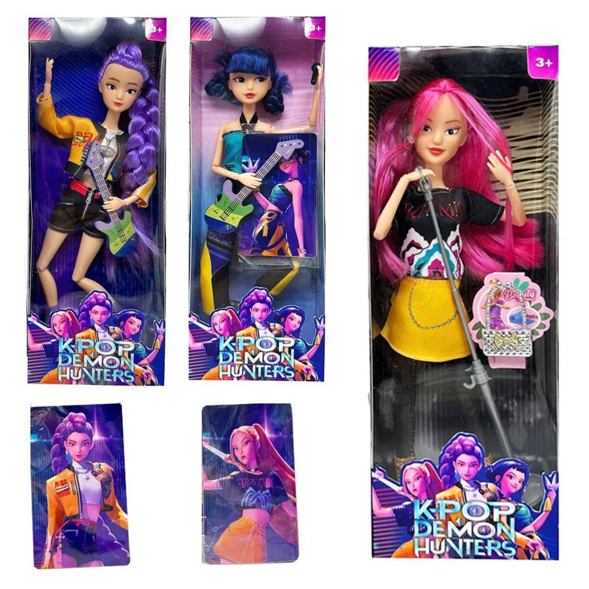 2025 Kpop Demon Hunters Action Figure Toy Rumi Mira Zoey Beautiful Princess Baby Girl Dolls Plastic DIY Toy for Girls Q251027
