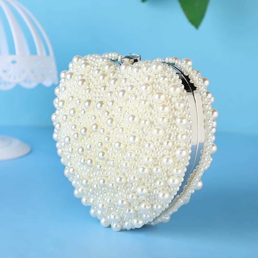 New Style Party Dinner Pearl Bag Fashion Design Ladies Pearl Bead Bags Heart Shape Evening Clutch Bags For Women H251027