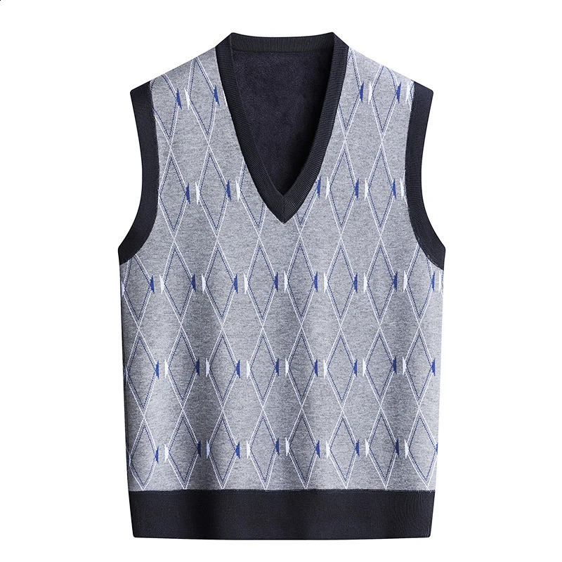 Autumn Winter Mens Sweater Vest Casual Sleeveless Knit Waistcoat Men Fashion Vneck Cardigans Man Clothes Knitted 251016