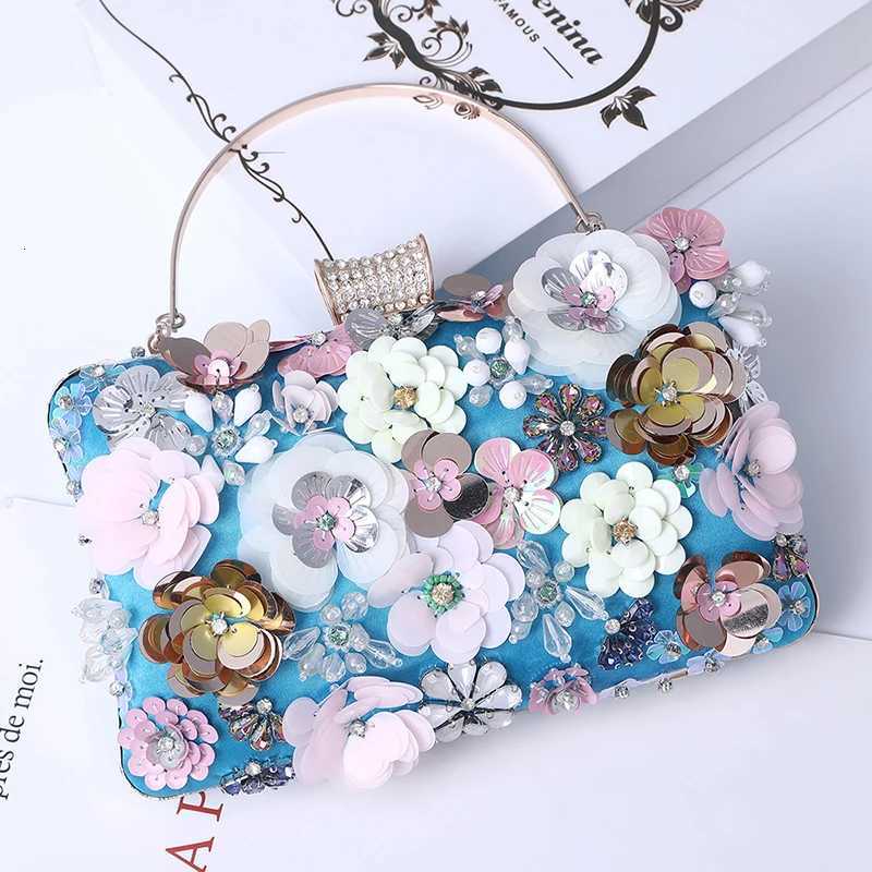 New Party Evening Handbag For Women Ladies Crossbody Shoulder Bag High quality handmade rhinestone party flower hand bags H251027