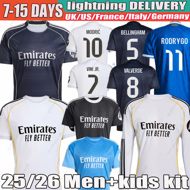 camiseta madrids 25 26 #10 MBAPPE BELLINGHAM VINI JR Soccer jerseys 2025 football Valverde Endrick RODRYGO GONZALO Huijsen Arda Guler Camavinga kids adults kits