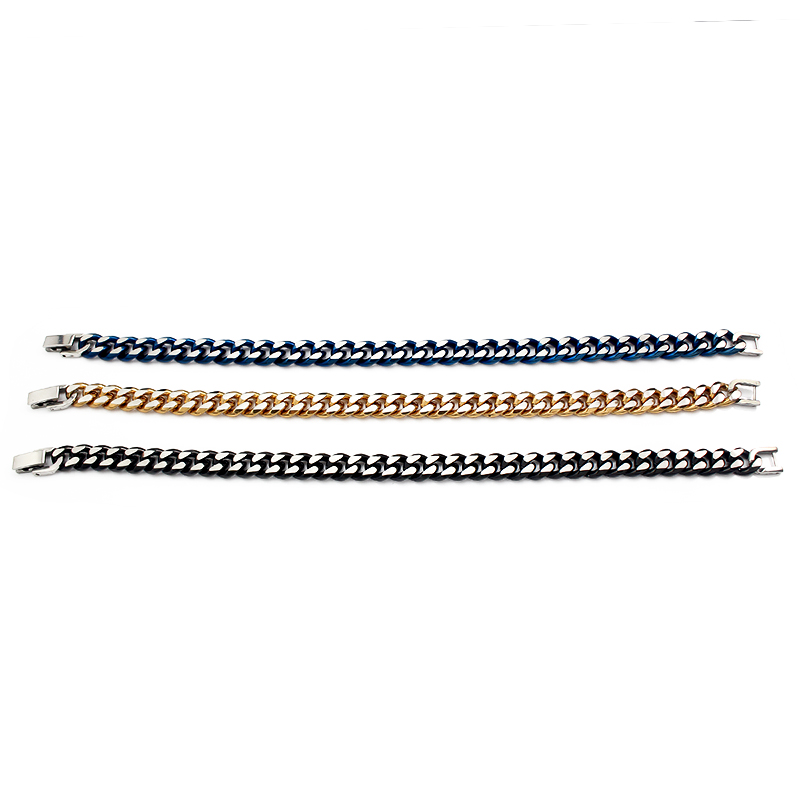 Fashion Minimalist Design Men's Jewelry Stainless Steel Curb Cuban Link Chain Bracelet for Man Unisex Wrist Jewelry Gifts