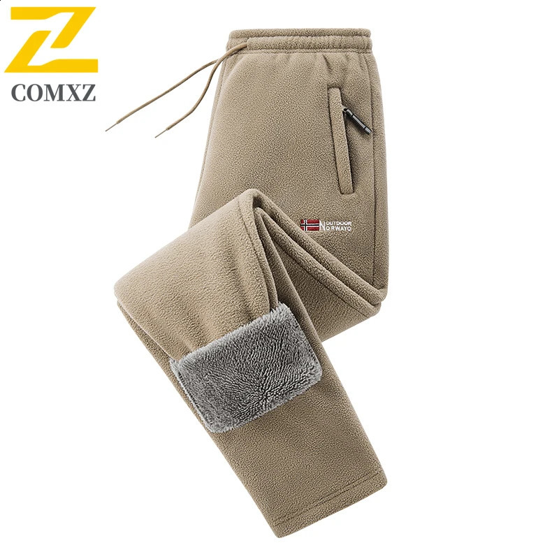 Winter Fleece Ski Pants Mens High Quality Extreme Cold Wool Thick Warm Trousers Women Outdoor Camping Work Sweatpants 251027