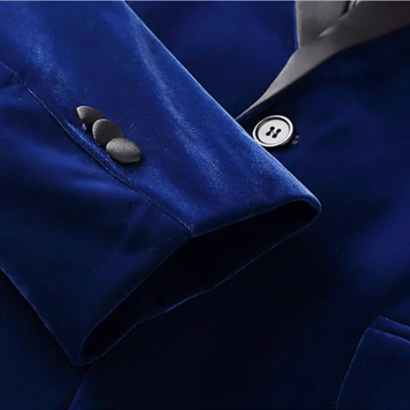 Highgrade Men Luxury Gold Velvet Suit One Button Slim Fit Jacket Blue Red Green Homme Wedding Prom Party Dress Blazer 251027