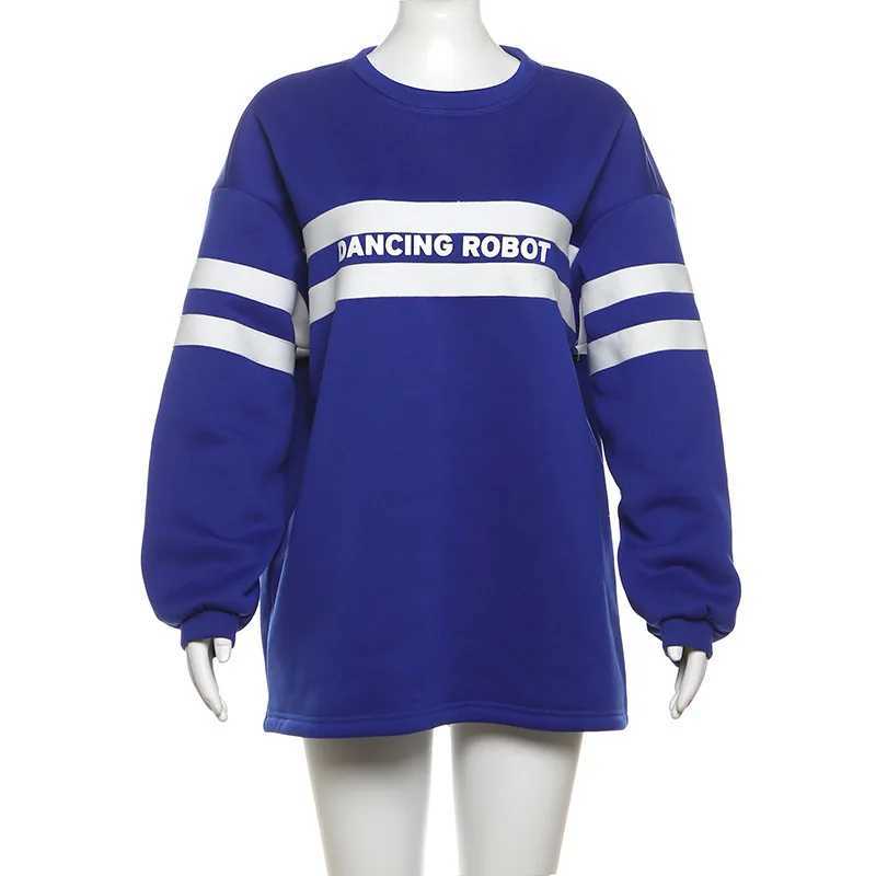 2024 AutumnWinter Womens New Long Sleeve Round Neck Printed Loose Personalized Trendy Street Photography Versatile Hoodie J251028