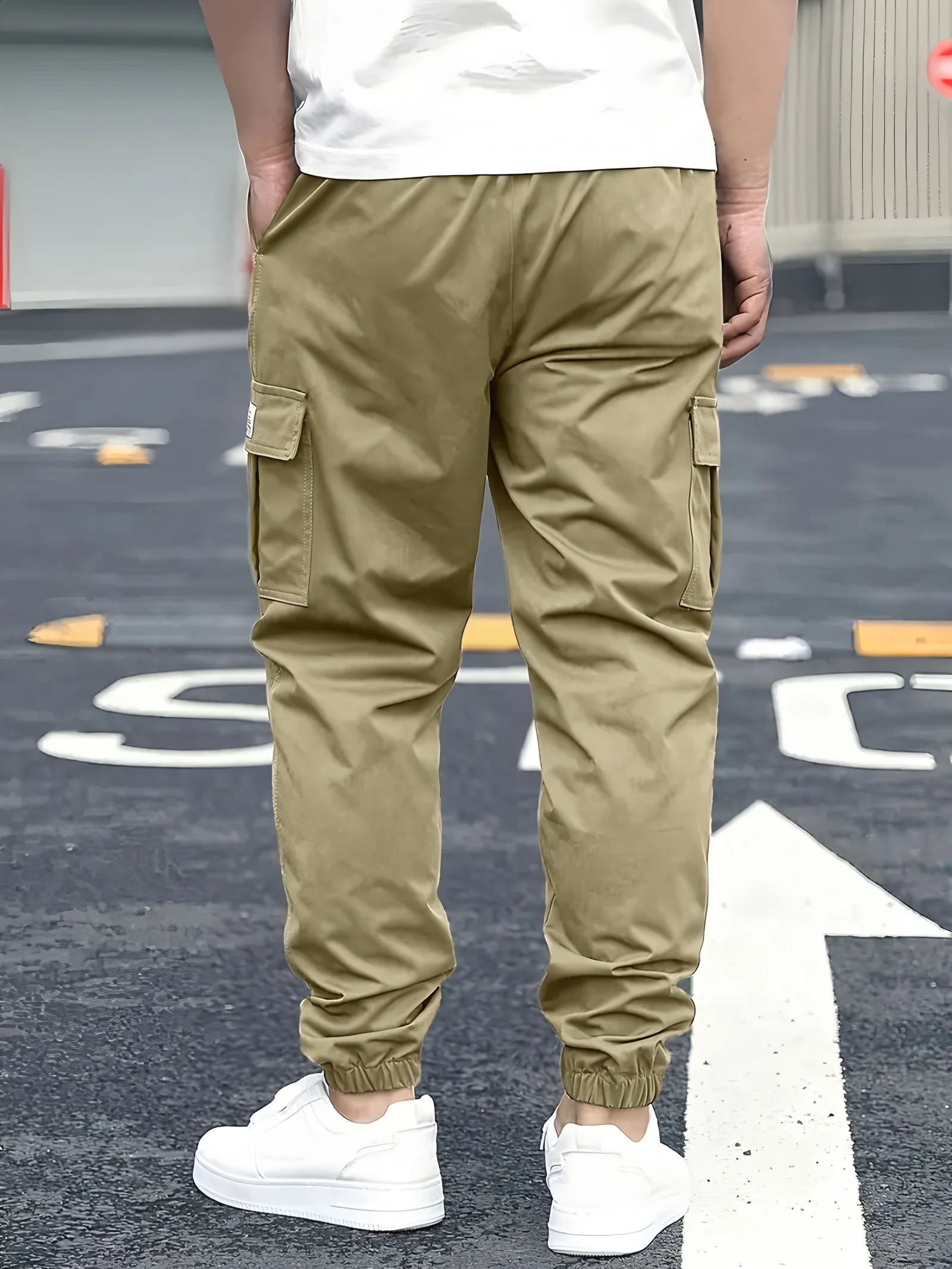 Mens Cargo Pants Sweatpants Outdoor Bunched Long Trousers Casual Autumn MultiPocket Durable Workwear Male 251027