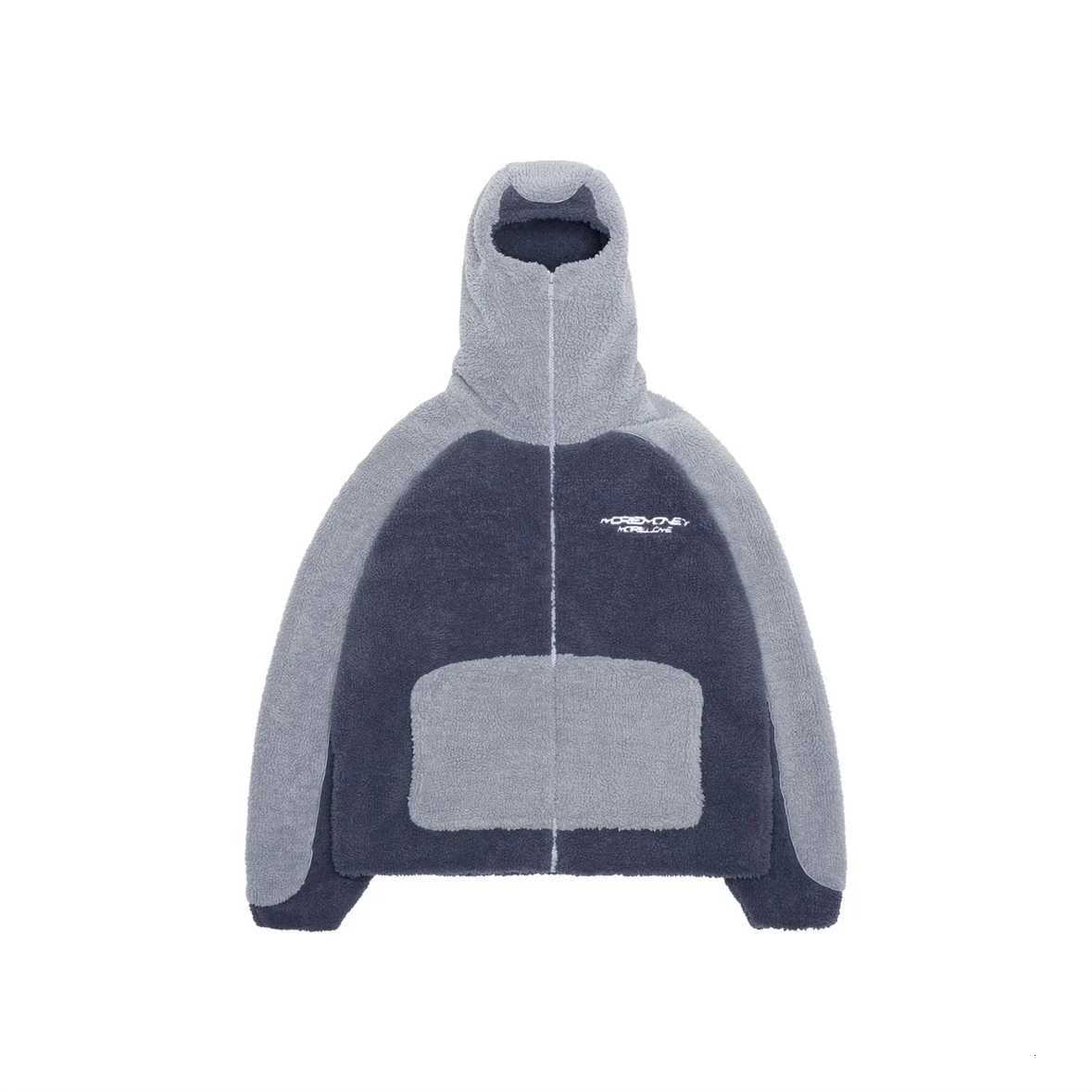 Casual Y2K Loose Lamb Wool Jacket Harajuku Streetwear Hiphop Zipper Hoodie sweatshirt Vintage Rock Goth Loose Punk EMO Jacket Y251028