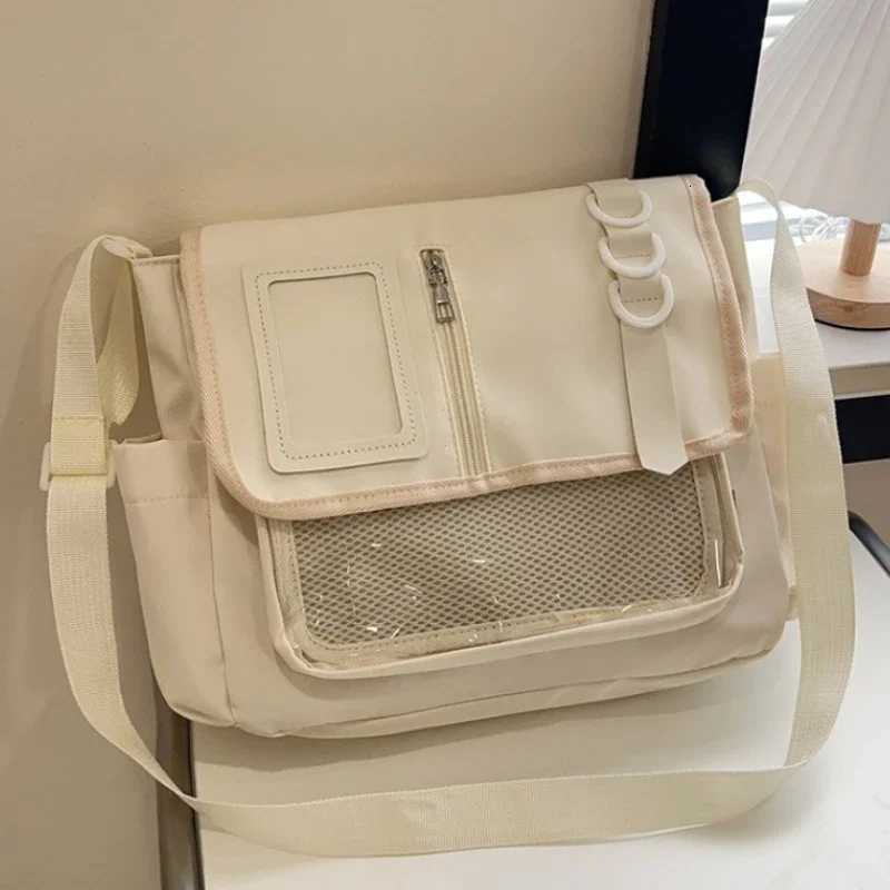 Y2K Japanese Harajuku School Bags for Girls New Transparent Itabag Shoulder Crossbody Bag DIY Badges Display Plate Ita BagW251028