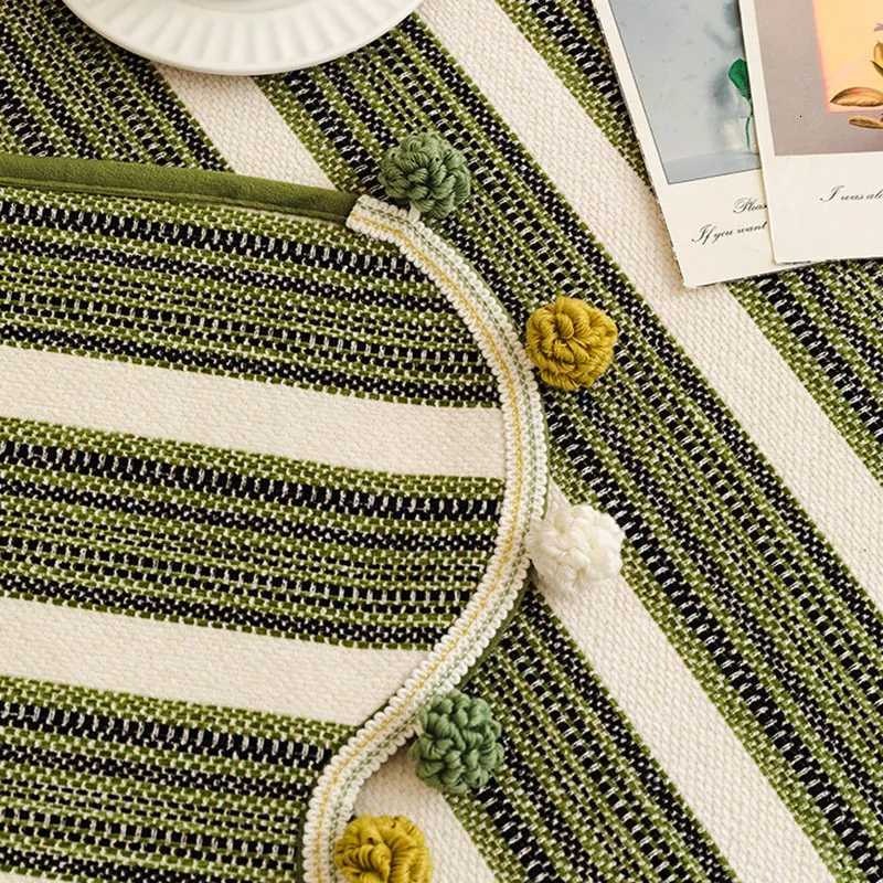 Stripe Chenier Sofa Cushion with Fur Balls Irregular AntiSlip Sofa Cover for Living Room Cozy WearResistant Couch Slipcover C251028