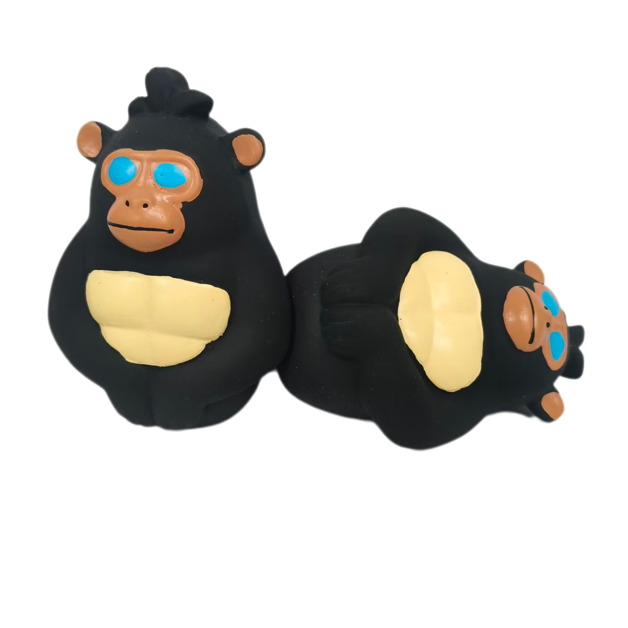 Latex Screaming Chewy Dog Toy Soft Natural Rubber Interactive Squeaky Gorilla Dog Toys with Bright Colors for Small & Medium Dogs 2pcs/Pack