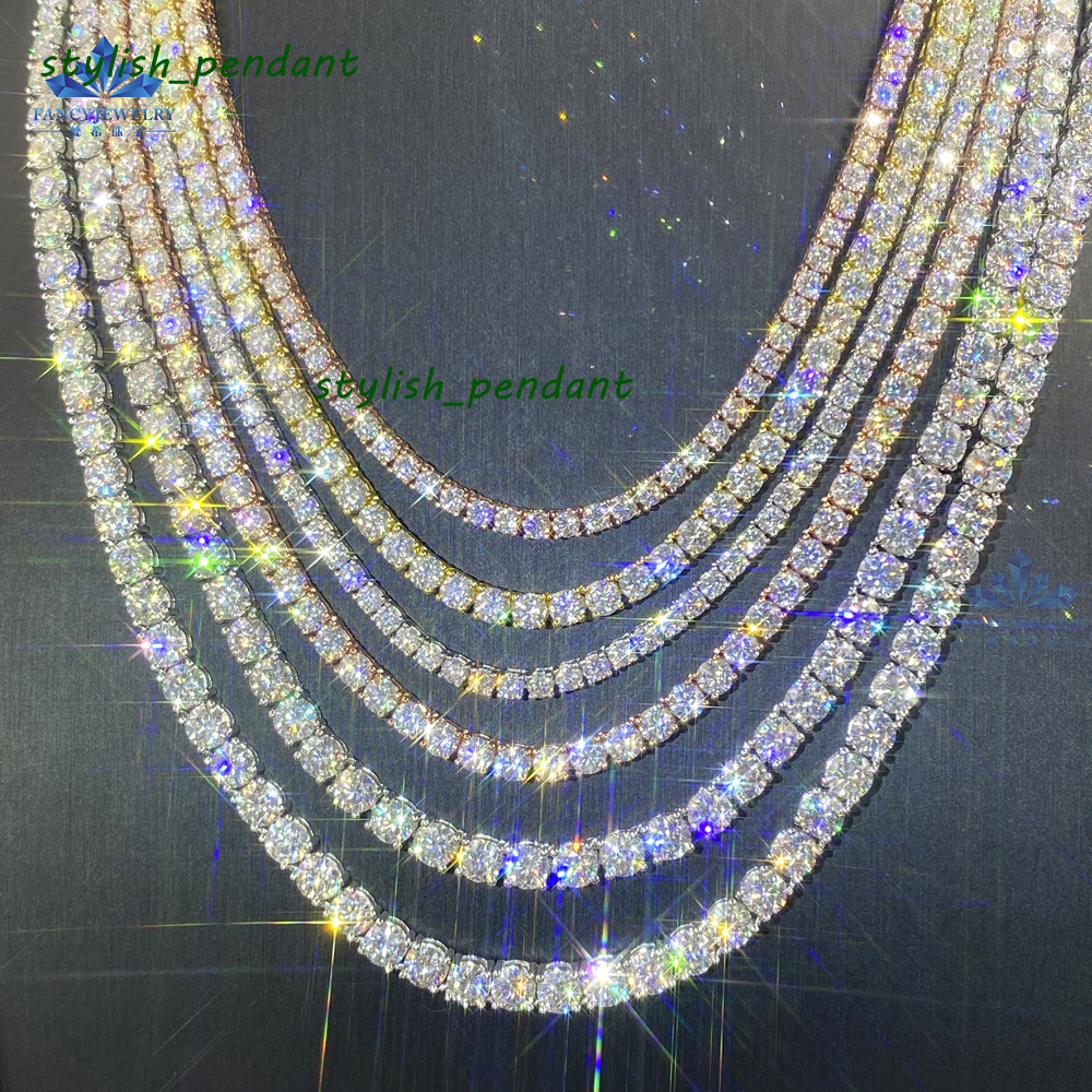 Custom 10K 14K 18K Moissanite Tennis Bracelet Lab Grown Diamond Chain 10k White Gold VVS 30mm Moissanite Bracelets