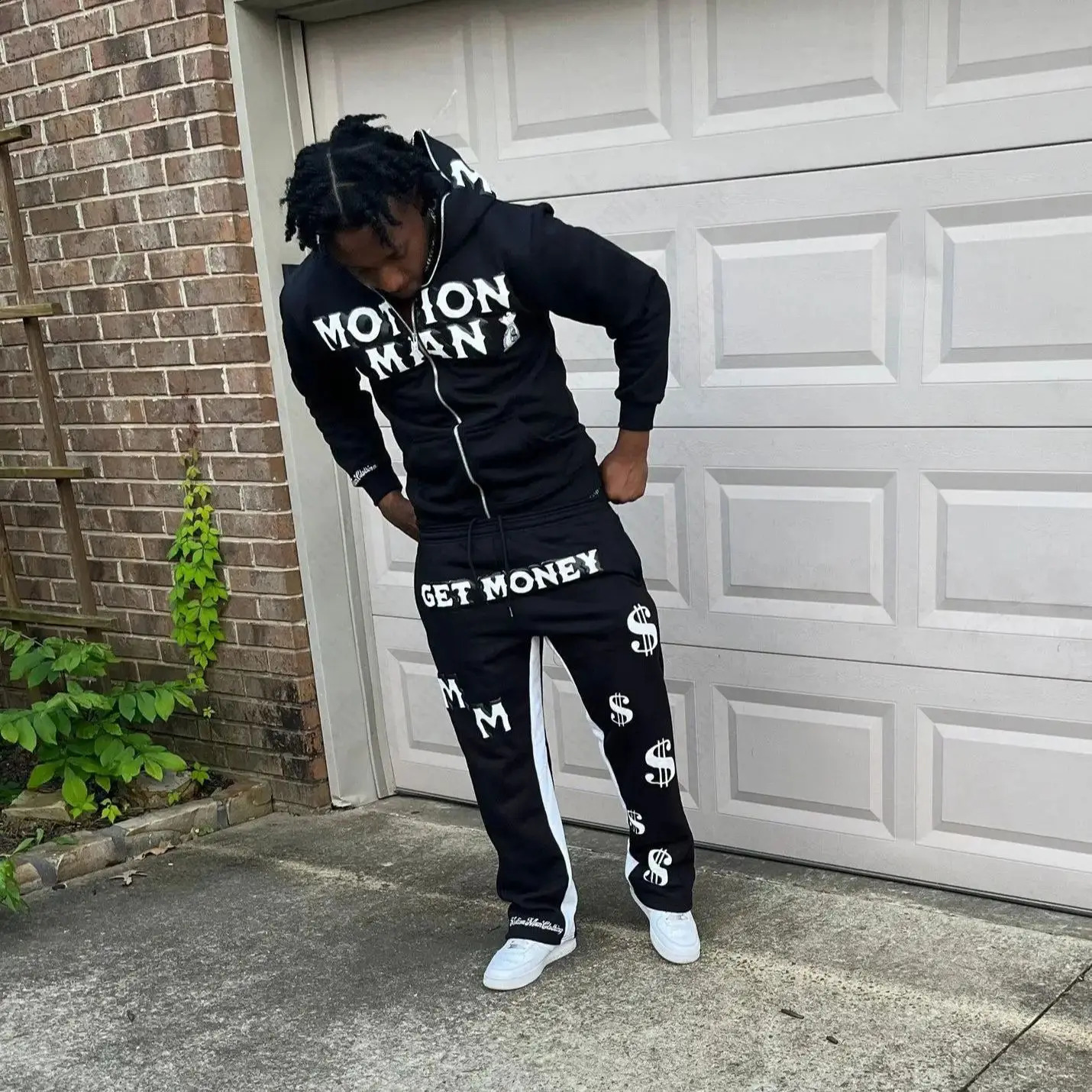 AutumnWinter Y2K Street Hip Hop Set Loose Printed Zipper Sweatshirt 251027