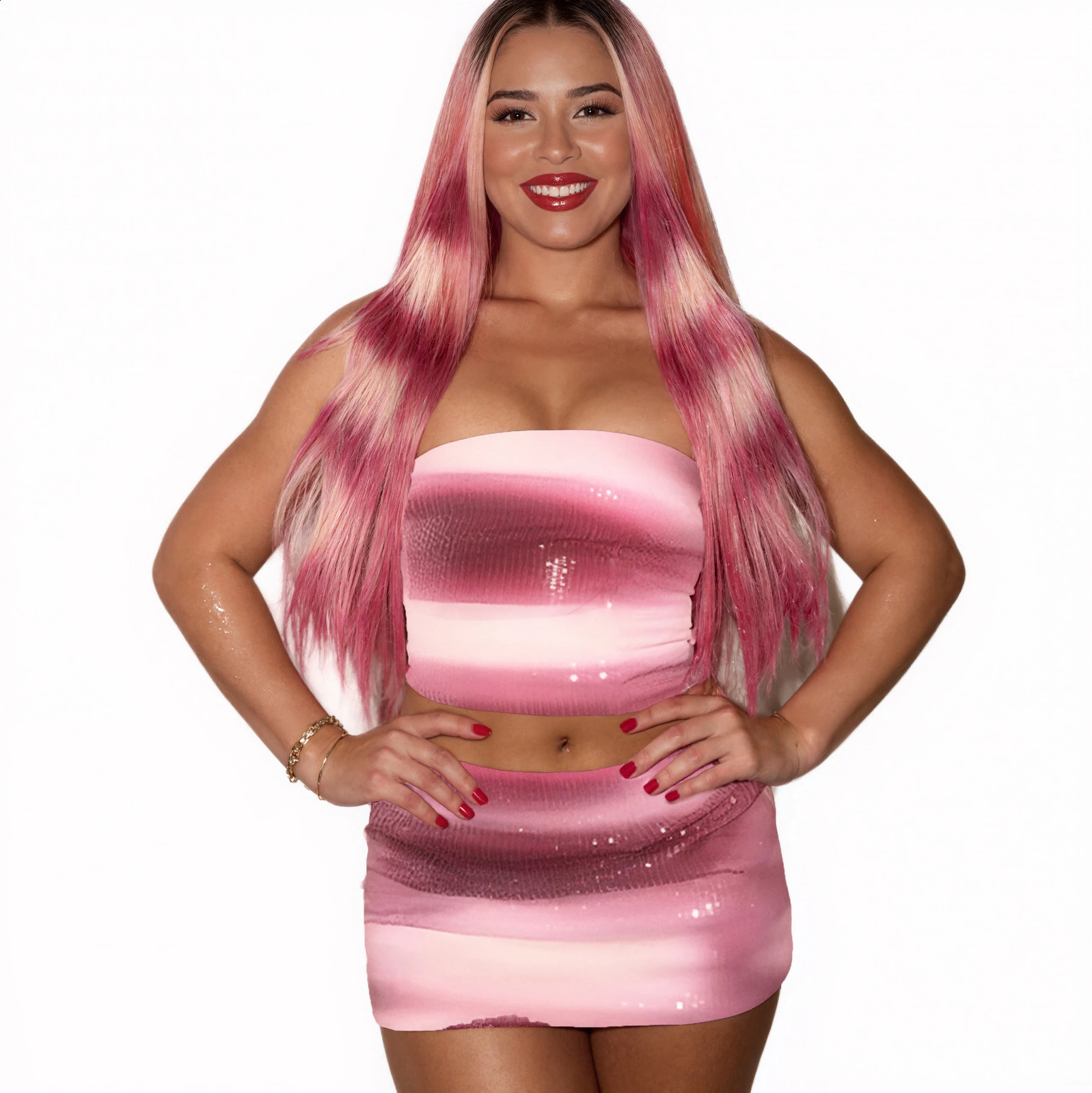 hirigin Women Halloween Shark Tale Lola Costume Mini Skirt Sets Strapless Tube Top and Short Skirt Sexy Cosplay Outfit 251020