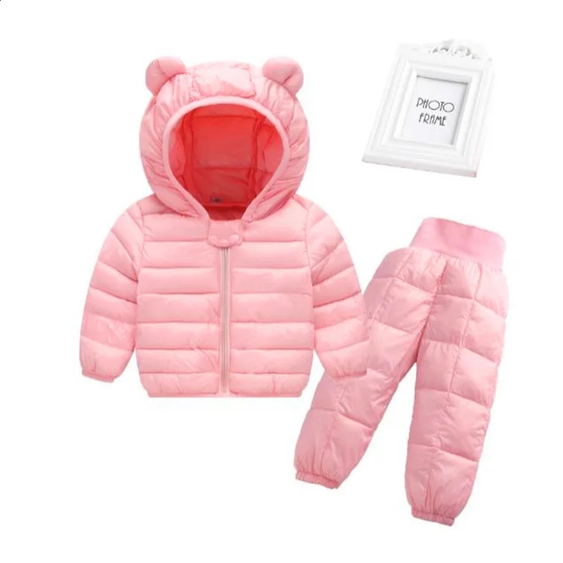 Hooded JacketsPants 2 Pcs Clothing Set Kid Girl Boy Winter Warm Outerwear Suit Baby Autumn Coats Outdoors Sports Casual Clothes 251023