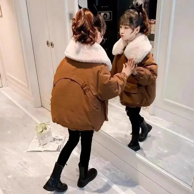 Girls Thicken Coat Winter Fleece Lined Jacket Children Warm Cotton Clothes Autumn Kids Fashion Casual Parkas 251027