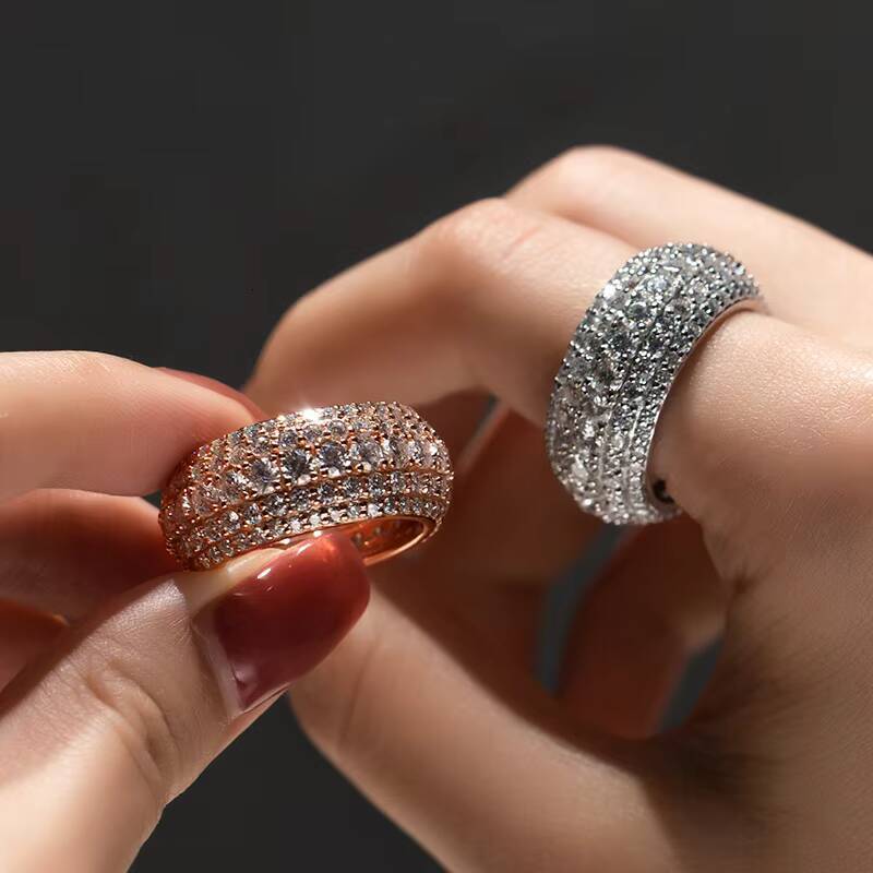 Hip Hop Ring Jewelry for Mens Luxury Moissanite S925 Silver Full Iced Out Band Champion Men Rings