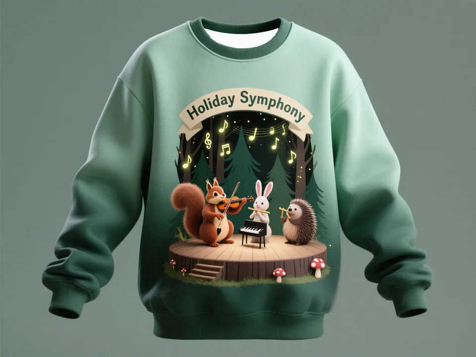 Sanrio Christmas Themed 3D Print Mens Crewneck Sweatshirt Soft Warm Winter Pullover with Holiday Graphics Cozy Seasonal Apparel L251028