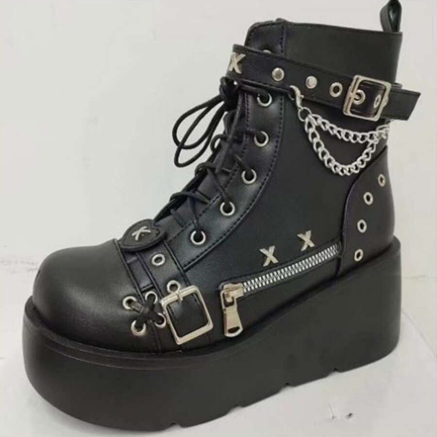 Women's Thick Soled Super Cool Belt Buckle Winter Boots